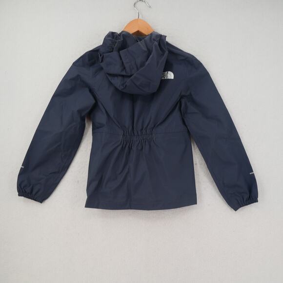 NEW The North Face Girl's 7/8 Resolve Reflective Jacket Hood Rain Wind Gray - Picture 11 of 13